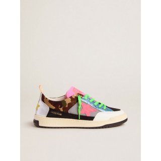 Men's camouflage Yeah sneakers with fuchsia star