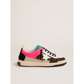 Men's fuchsia and leopard-print Yeah sneakers