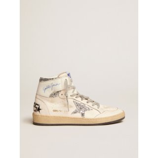 Sky-Star sneakers with signature on the ankle and silver glitter inserts
