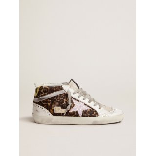 Mid-Star sneakers LTD in leopard-print pony skin with glittery star