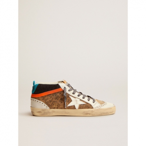 Mid Star LTD sneakers with leopard-print and corduroy-print suede upper