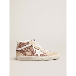 Mid Star sneakers with pink-gold glitter