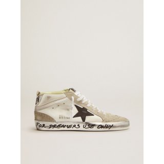 Mid Star LTD sneakers with silver glitter heel tab and handwritten lettering on the foxing