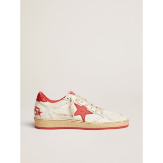White Ball Star sneakers in leather with red star and heel tab