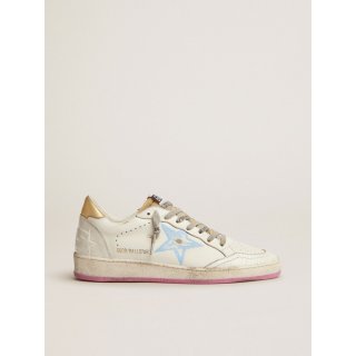 Ball Star sneakers with gold laminated leather heel tab and foam rubber tongue