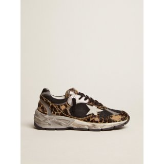 Dad-Star sneakers in leopard-print pony skin with white leather star
