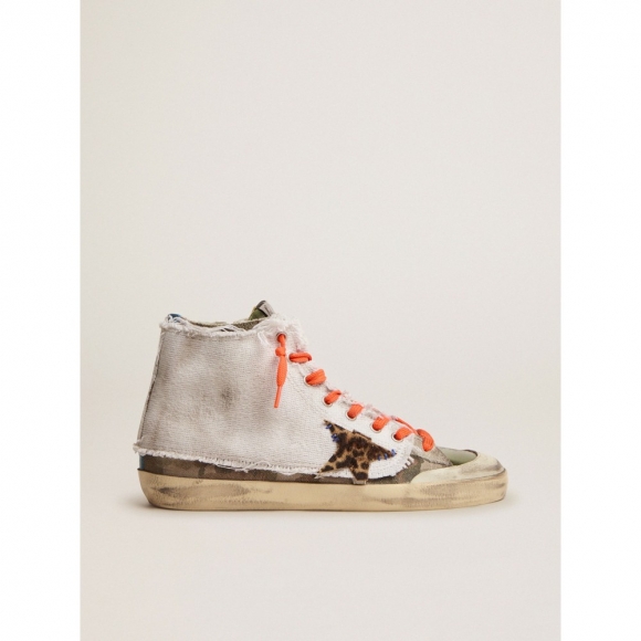 Francy Penstar LAB sneakers with camouflage print and superimposed white canvas