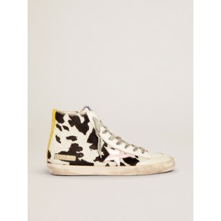 Francy Penstar sneakers in cow-print pony skin with pink laminated leather star