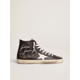 Francy sneakers with black leather upper and white leather star