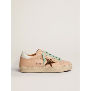 Hi Star sneakers with leopard-print pony skin star and white crocodile-print leather heel tab