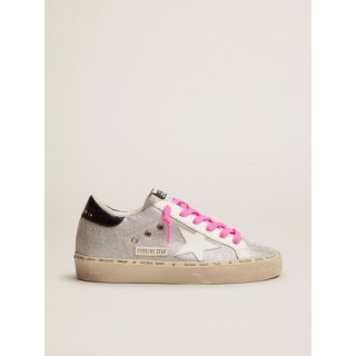 Hi Star sneakers in silver glitter with checkered pattern and white leather star