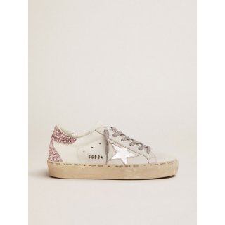 Hi Star sneakers with silver laminated leather star and quartz-pink glitter heel tab