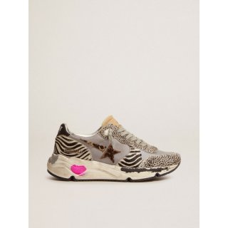 Running Sole sneakers in mesh and animal-print pony skin