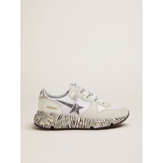 Running Sole sneakers with zebra-print sole and crystals