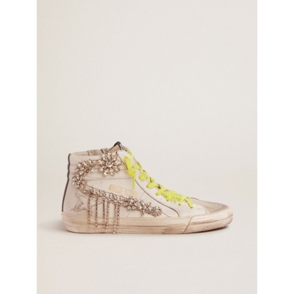 Slide LTD sneakers with chandelier-effect crystals