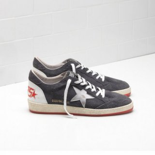 Golden Goose BallStar Sneakers Calf Suede Upper Grey Men