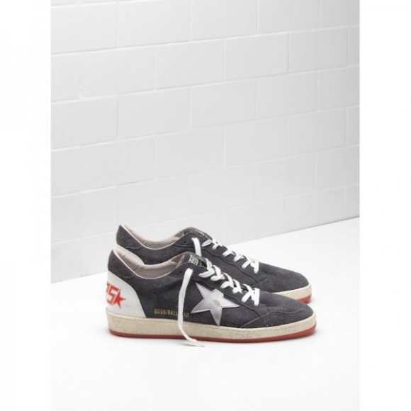 Golden Goose BallStar Sneakers Calf Suede Upper Grey Women