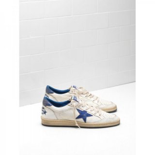 Golden Goose BallStar Sneakers Upper In Calf Leather Blue Women