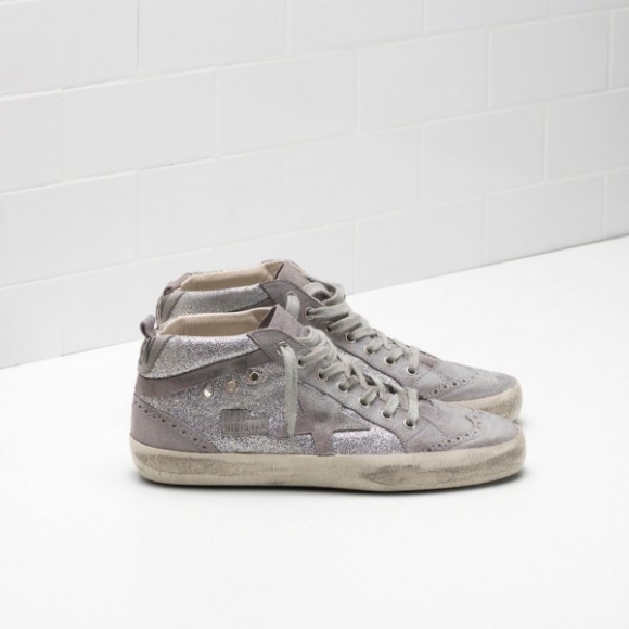 Golden Goose Mid Star Sneakers Sliver Women