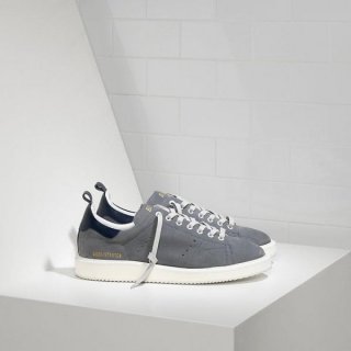 Golden Goose Starter Sneakers In Camoscio Di Vitello Dark Grey Nabuk Men