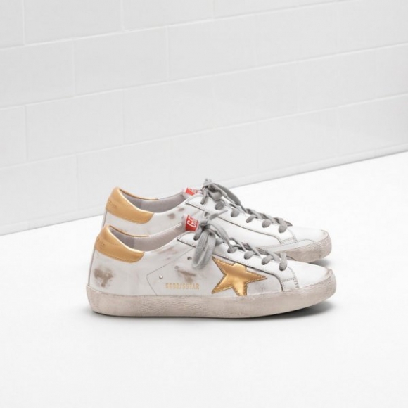 Golden Goose Super Star Gold Star in leather White Women