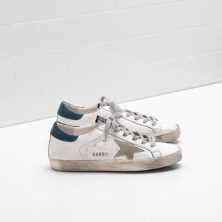 Golden Goose Super Star Grey Star in leather White Men