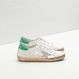 Golden Goose Super Star Grey star in leather White Women