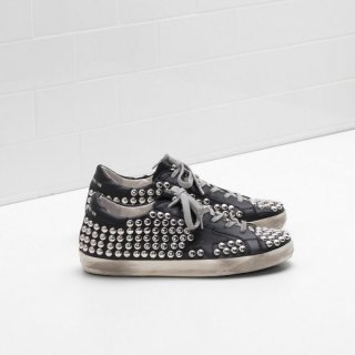 Golden Goose Super Star Sneakers All Over Metal Studs Black Women