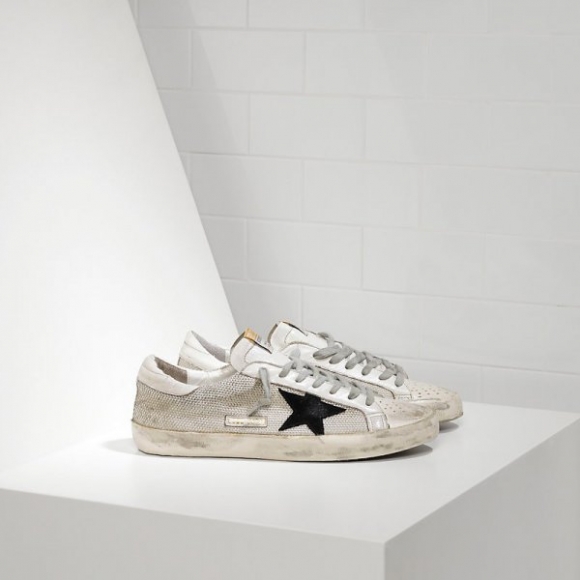 Golden Goose Super Star Sneakers In Bonded Fabric With Leather Star Men