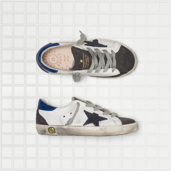 Golden Goose Super Star Sneakers In Leather With Suede Star Kids