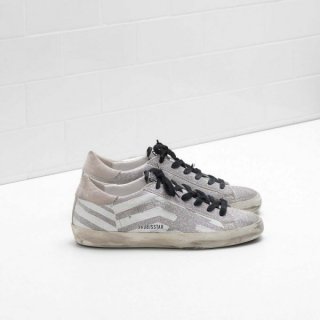 Golden Goose Super Star Sneakers Silver And White Interphase Men