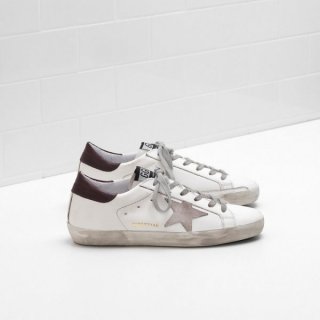 Golden Goose Super Star Suede star in leather White Women