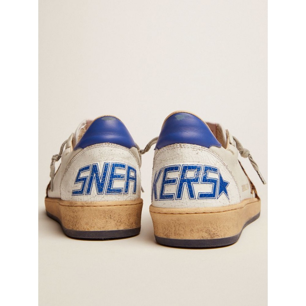 Ball Star sneakers in white leather with light blue details