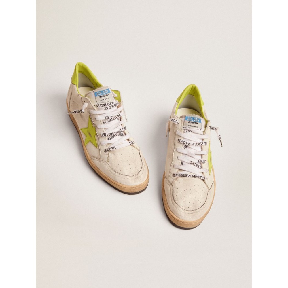Ball Star LTD sneakers with lime-green leather star and heel tab