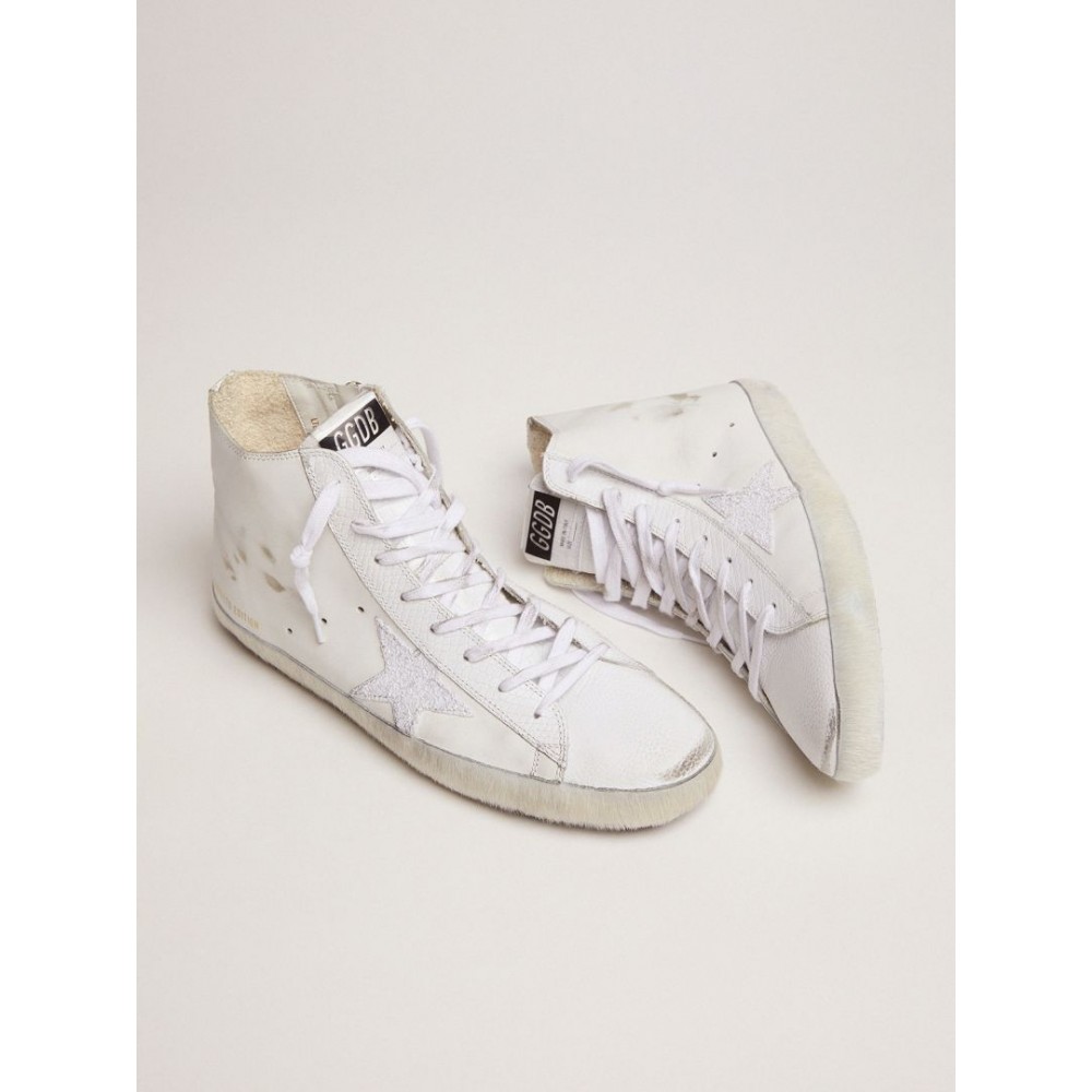 Men's LAB Limited Edition white and glitter Francy sneakers